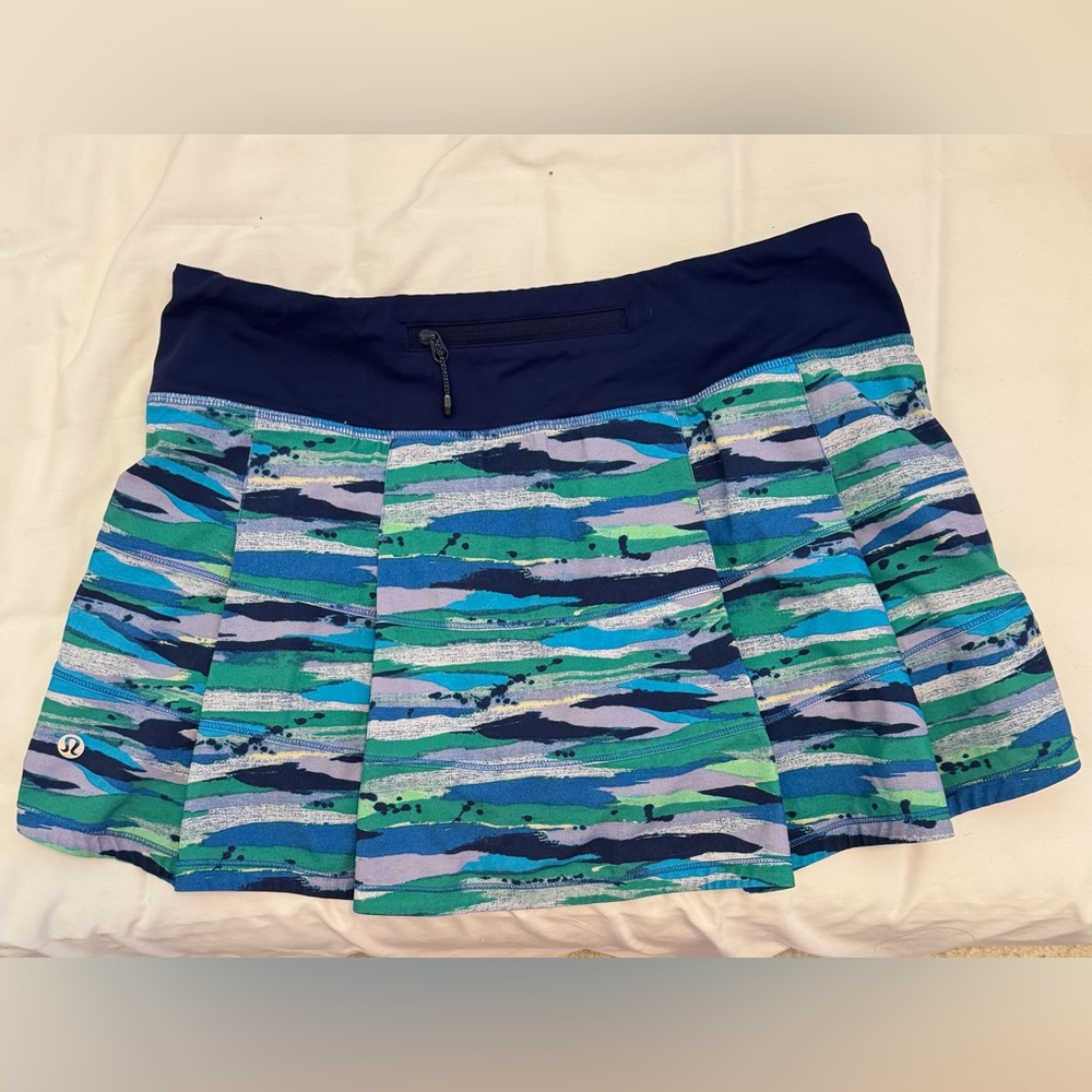 lululemon athletica Blue and Green Skater Skirt